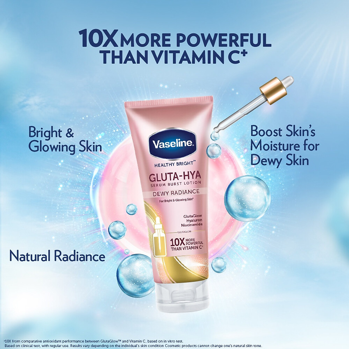 Serum Dưỡng Thể Vaseline Healthy Bright Gluta Hya Burst Lotion Dewy Radiance 330ml