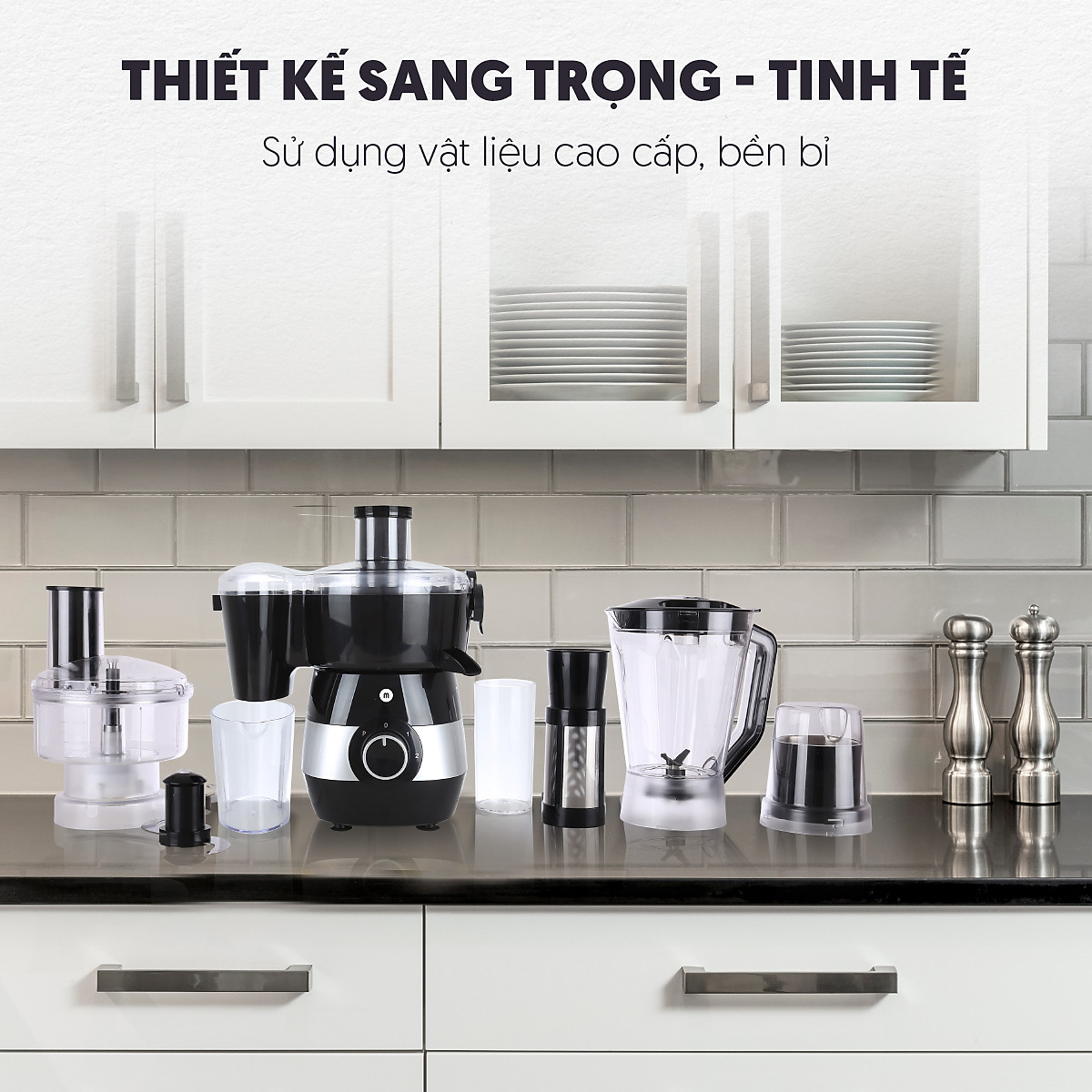 Máy Xay Thực Phẩm Đa Năng &amp; Trong 1 Mishio MK323 - Hàng Chính Hãng
