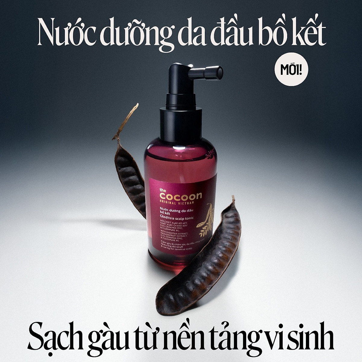 Nước dưỡng da đầu bồ kết Cocoon giảm gàu và chăm sóc da đầu nhạy cảm 140ml
