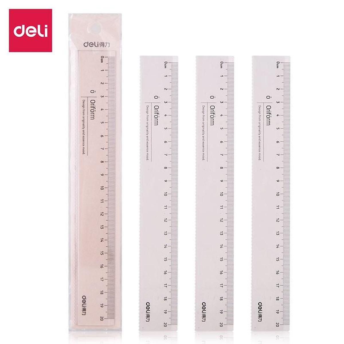 Thước kẻ 20cm cao cấp Oriform Deli - trong suốt 79752