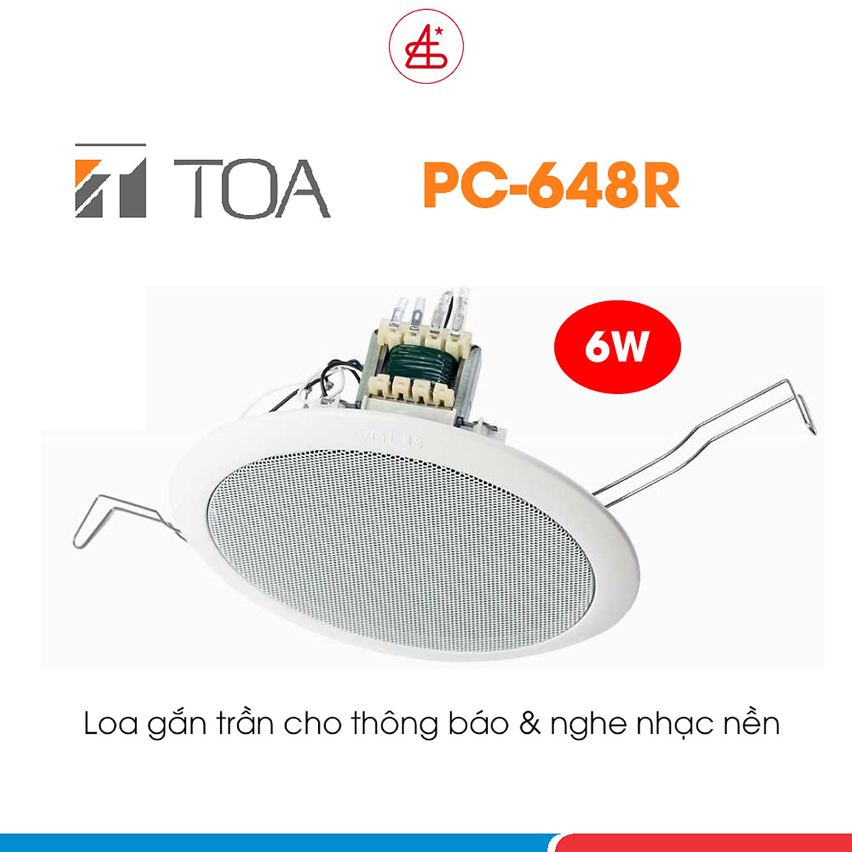 Loa âm trần TOA PC-648R, loa gắn trần dành cho nghe nhạc nền và thông