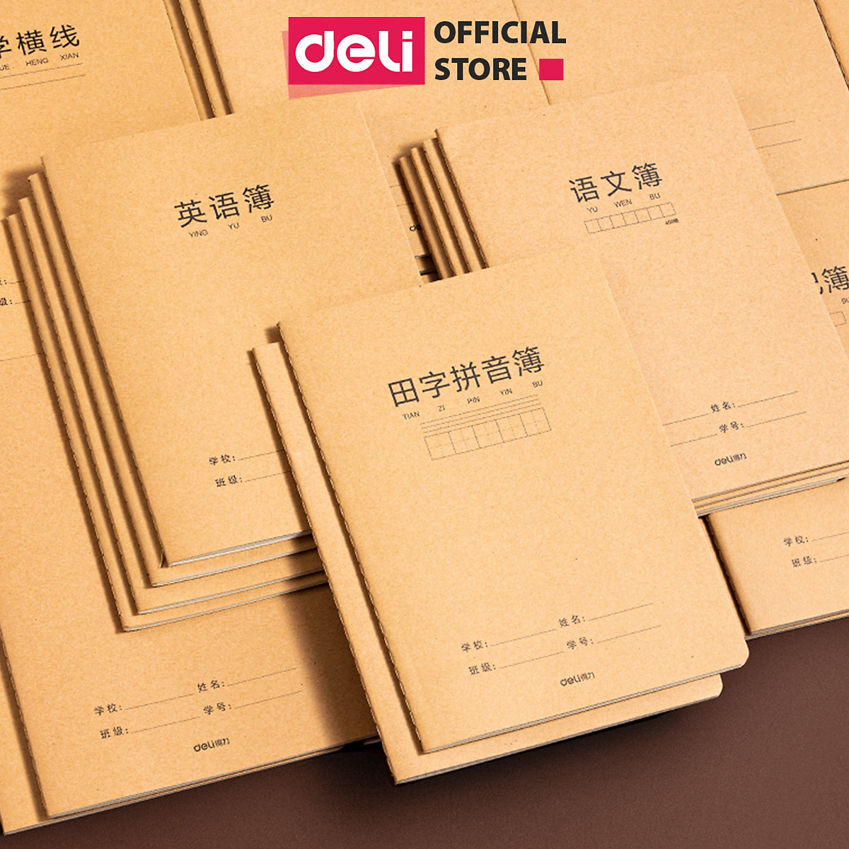 Vở Luyện Viết Tiếng Trung Hàn Nhật 72 Trang Deli - Sổ Tập Viết Chữ Hán Loại Giấy Dày Ô Kẻ In Đậm Người Mới Chuyên Nghiệp