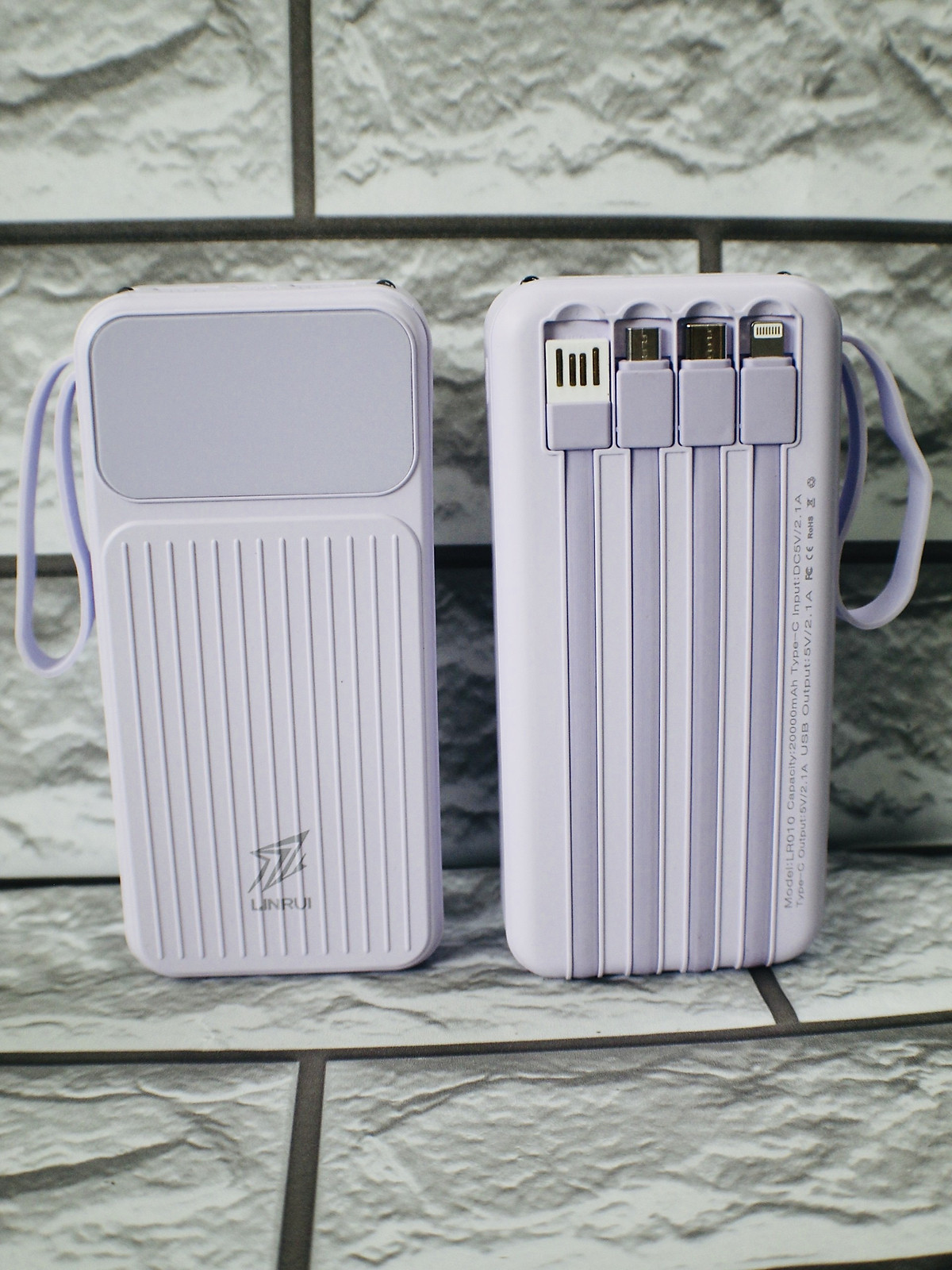 Pin Sạc Dự Phòng 20000mAh Linrui LR010 Có Sẵn Cáp Sạc, Màn Hình LED Hiển Thị - Hàng Chính Hãng