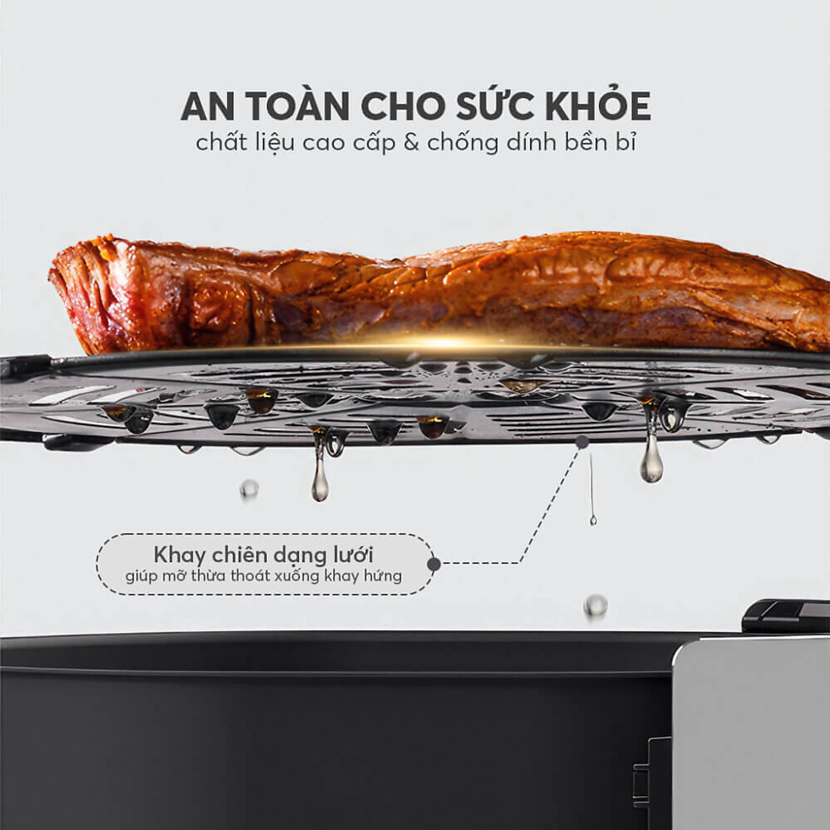 Nồi chiên không dầu Elmich 8.3L AFE-3951OL, công suất lớn 1800W – 2150W, làm chín thức ăn nhanh, chất liệu chống dính cao cấp, an toàn cho sức khỏe - Hàng chính hãng