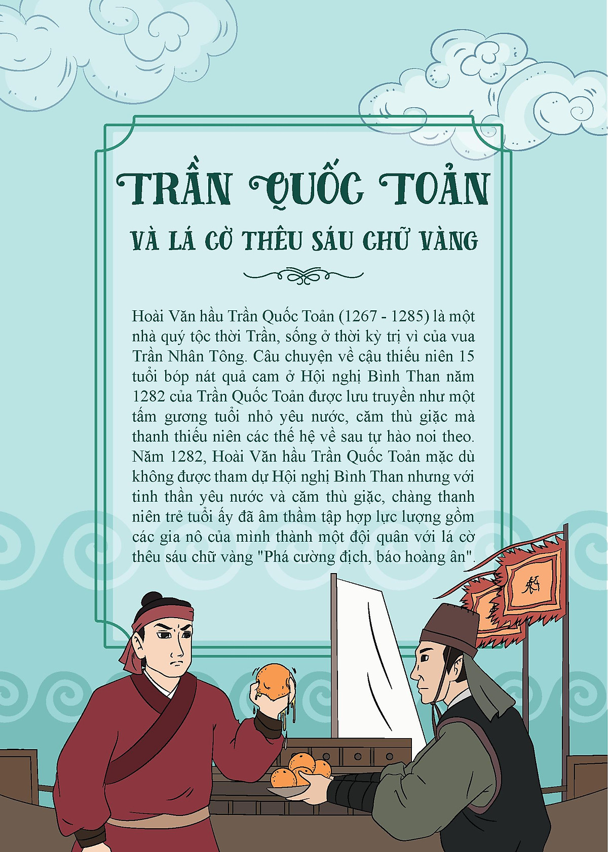 Top 99 hình ảnh lá cờ thêu 6 chữ vàng của trần quốc toản