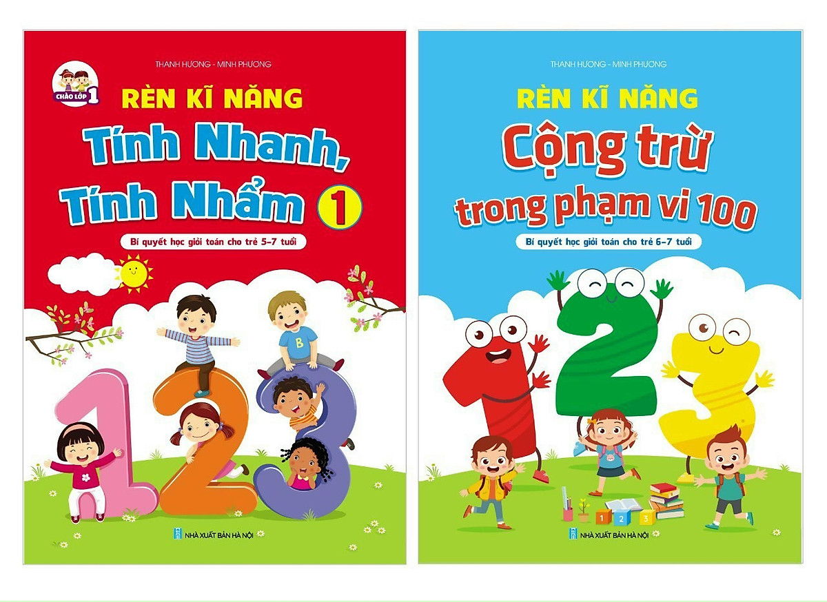 Combo Rèn kĩ năng tính nhanh, tính nhẩm + Rèn kĩ năng Cộng trừ trong phạm vi 100 (không nhớ và có nhớ) - Bí quyết học giỏi toán cho trẻ 6-7 tuổi 