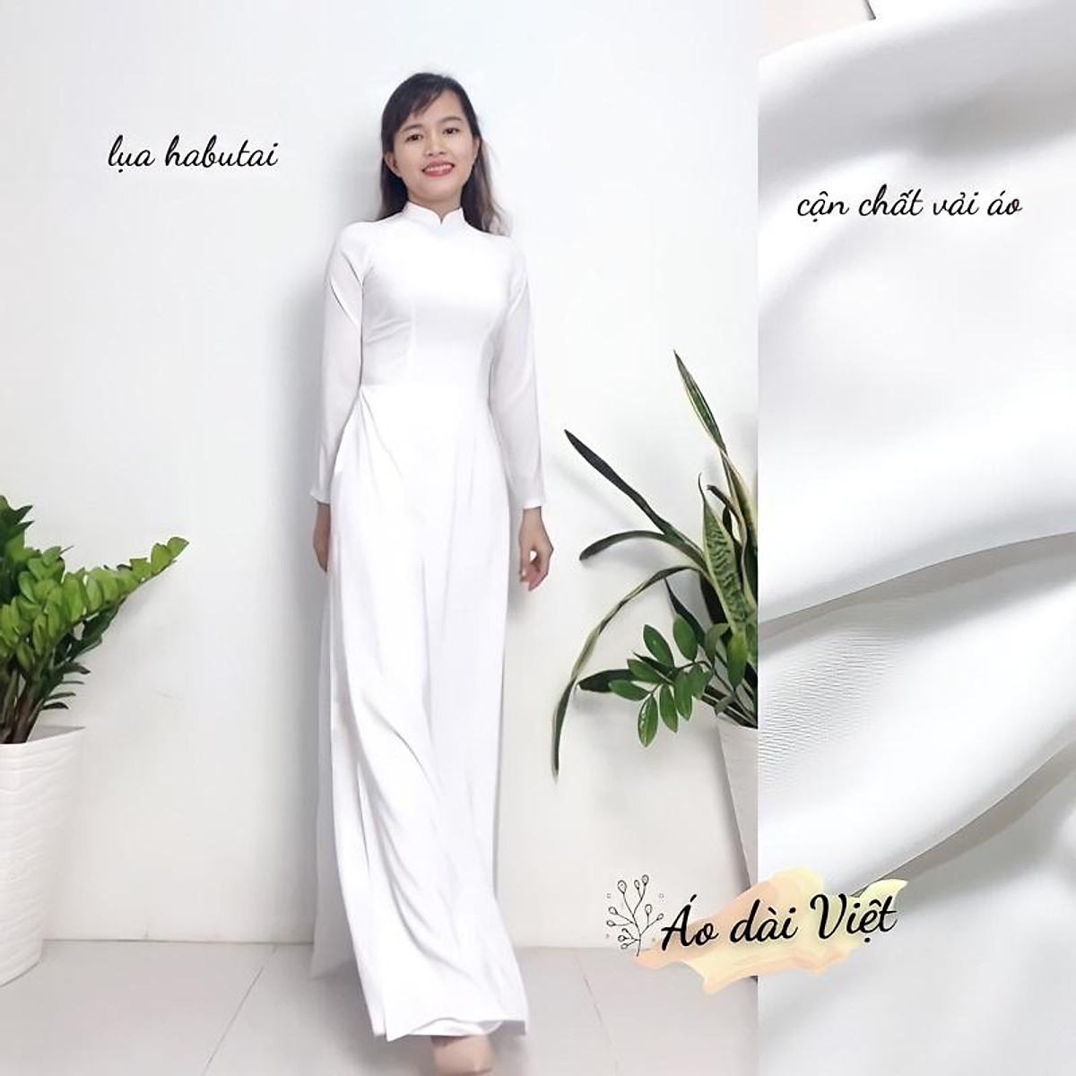 Mua Áo Dài Trắng Nữ Học Sinh Cấp 3 Đi Học May Sẵn Truyền Thống Lụa Nhật Có  Lớp Lót - Áo Tt+Quần Phi Trắng,2Xl Tại Áo Dài Việt Boutique | Tiki