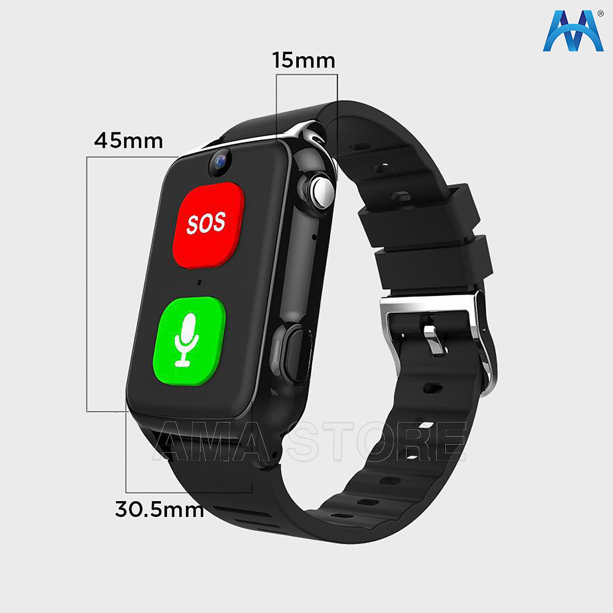 Đồng hồ Thông minh Định vị GPS cảnh báo ngã, tại nạn, đột quỵ AMA Watch S8 Hàng nhập khẩu