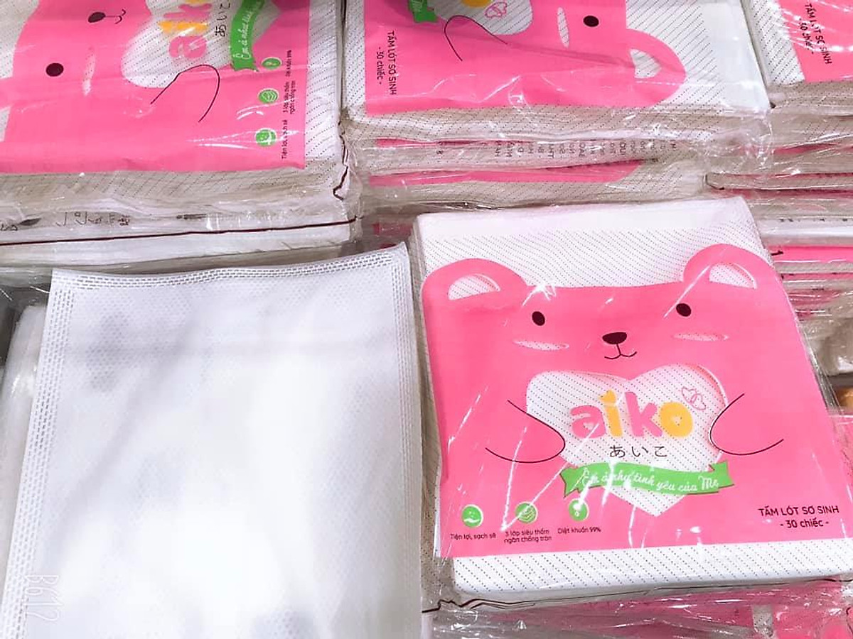 Combo 5 Bịch Tấm Lót Xu Sơ Sinh Aiko (Bịch 30 Miếng)