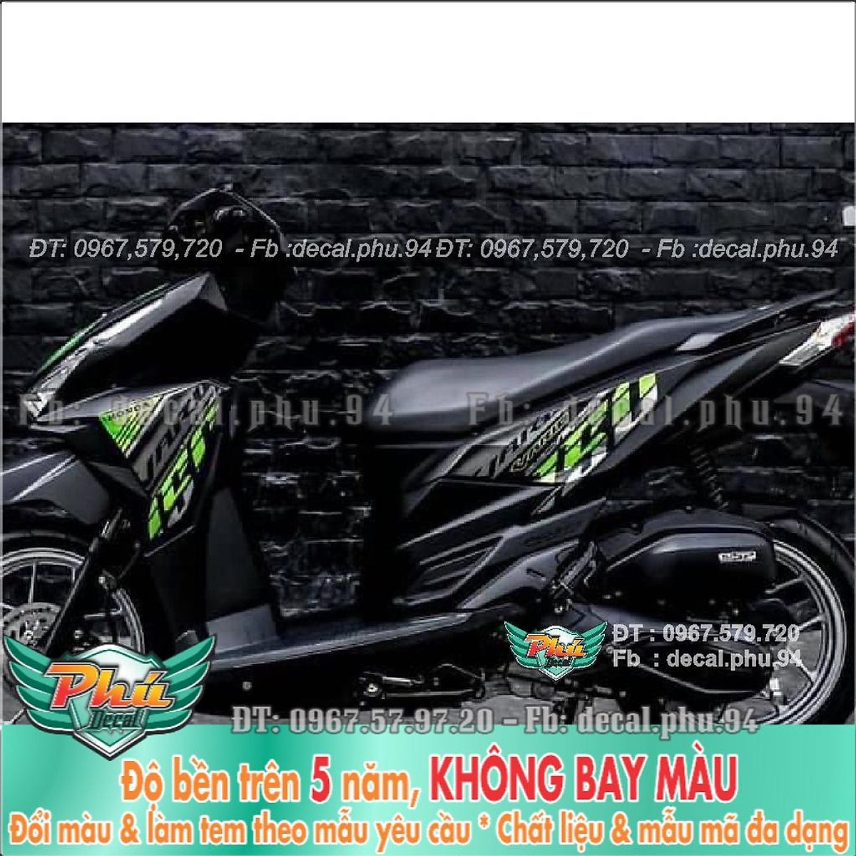 tem xe vario 150 cam đen #22 tem xe vario 150 cam đen