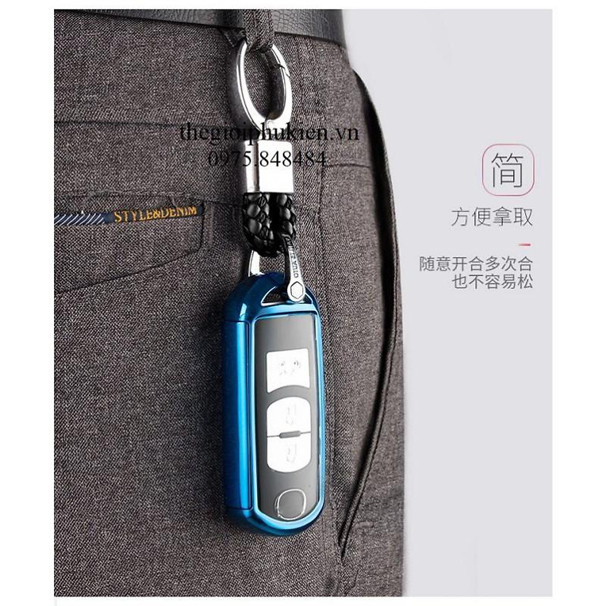Ốp, bọc chìa khóa silicon tráng gương bảo vệ chìa khóa xe Mazda 2, 3, 6, CX-5, CX5, CX8, CX-8 kèm móc đeo INOX