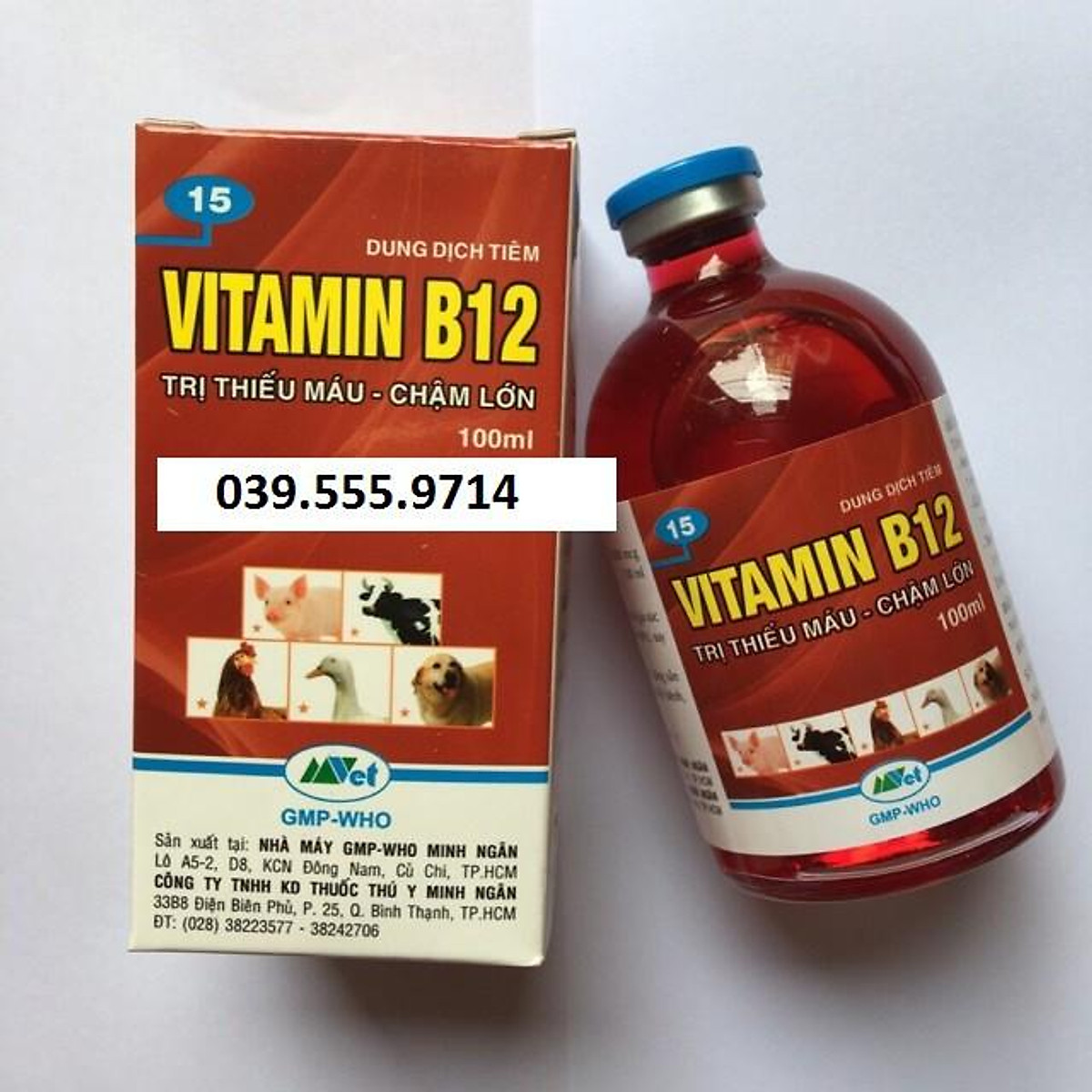 Vitamin B12 Trị Bệnh Thiếu Máu Cho Động Vật, Giải Độc Cho Cây Chai 50Ml