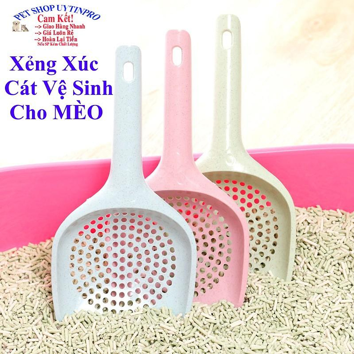 XẺNG XÚC CÁT VỆ SINH CHO MÈO Dọn vệ sinh phân cho mèo Thiết kế in