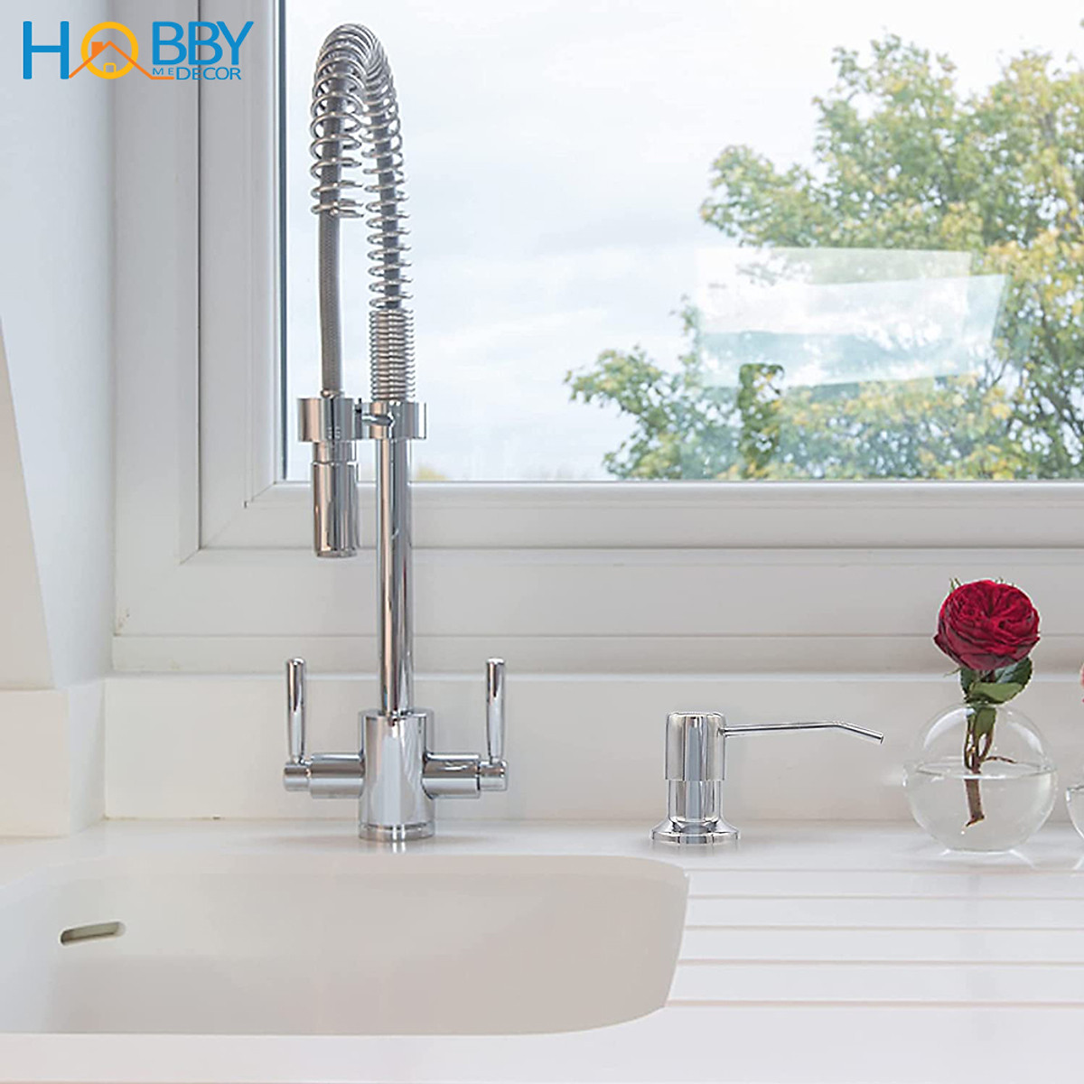 Vòi bơm dây dẫn nước rửa chén inox 304 dây 120cm Hobby home decor NRC2