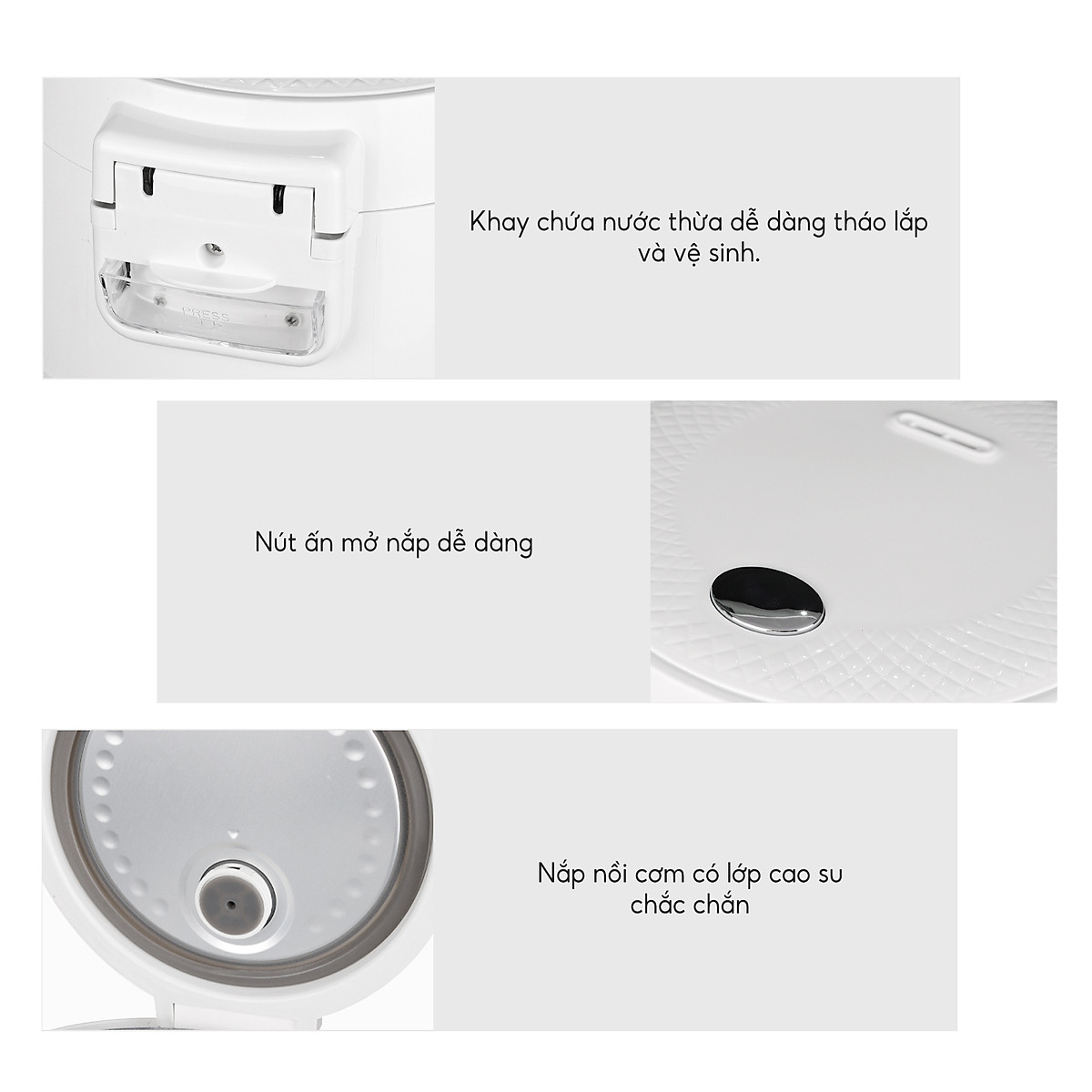Nồi cơm điện mini Lebenlang LBL0583 dung tích 800ml, công suất 250W nhỏ gọn, thiết kế đơn giản hiện đại - hàng chính hãng