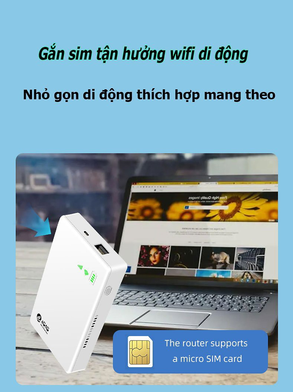 Cục phát wifi từ sim 4G 5G kèm pin 10.000mA TP10000 phát liên tục 24 tiếng, tốc độ cao 300Mbps kết nối cho 10 thiết bị vô cùng tiện lợi - hàng nhập khẩu