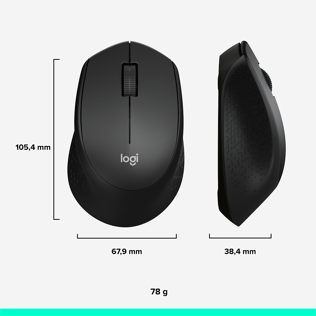 Chuột không dây Logitech M330 Silent Plus giảm ồn 90% - USB 2.4GHz, pin 2 năm, phù hợp người thuận tay phải, PC/ Laptop - Hàng chính hãng - Màu Đen