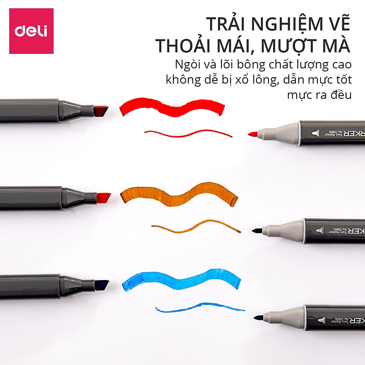 Bút Màu Marker Hai Đầu Chuyên Nghiệp Deli - Chuyên Sử Dụng Vẽ Anime - 70800