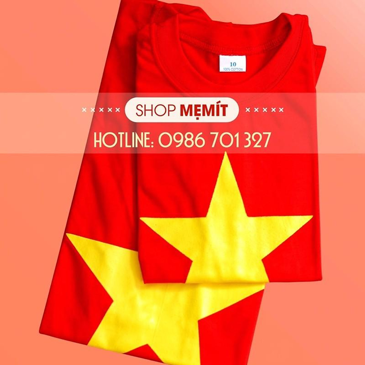 ÁO CỜ ĐỎ SAO VÀNG NGƯỜI LỚN, TRẺ EM ( Hàng Cotton chuẩn) Áo Cờ Đỏ Sao Vàng Người Lớn, Trẻ Em ( Hàng Cotton Chuẩn)
