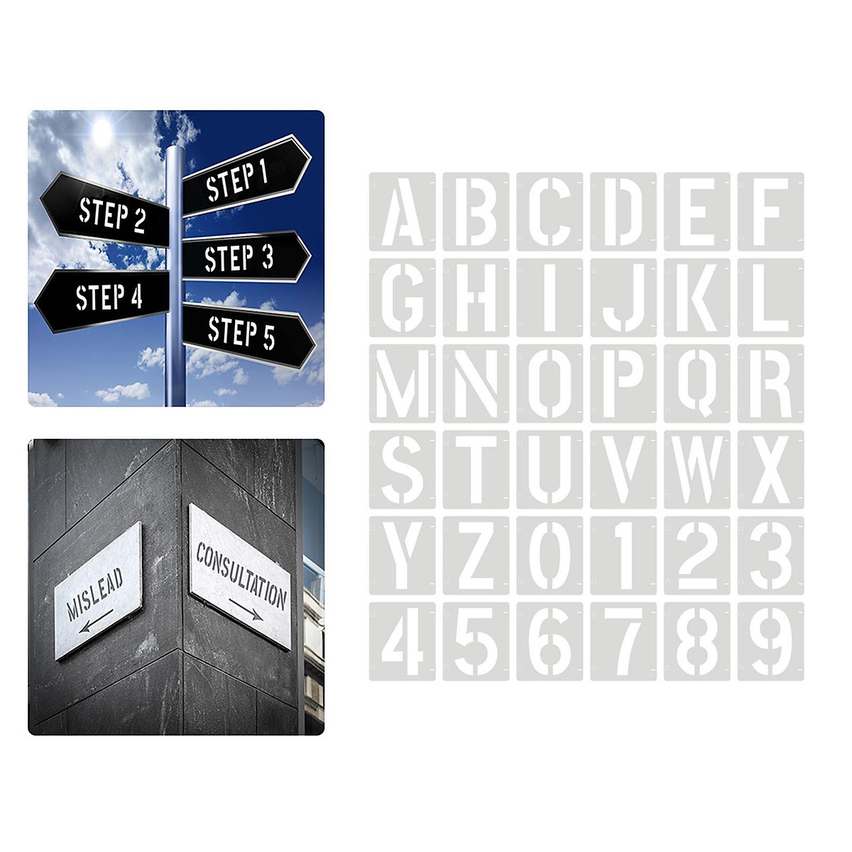 36x Letter Stencil Decoration Wall Painting Templates Multifunctional 4
