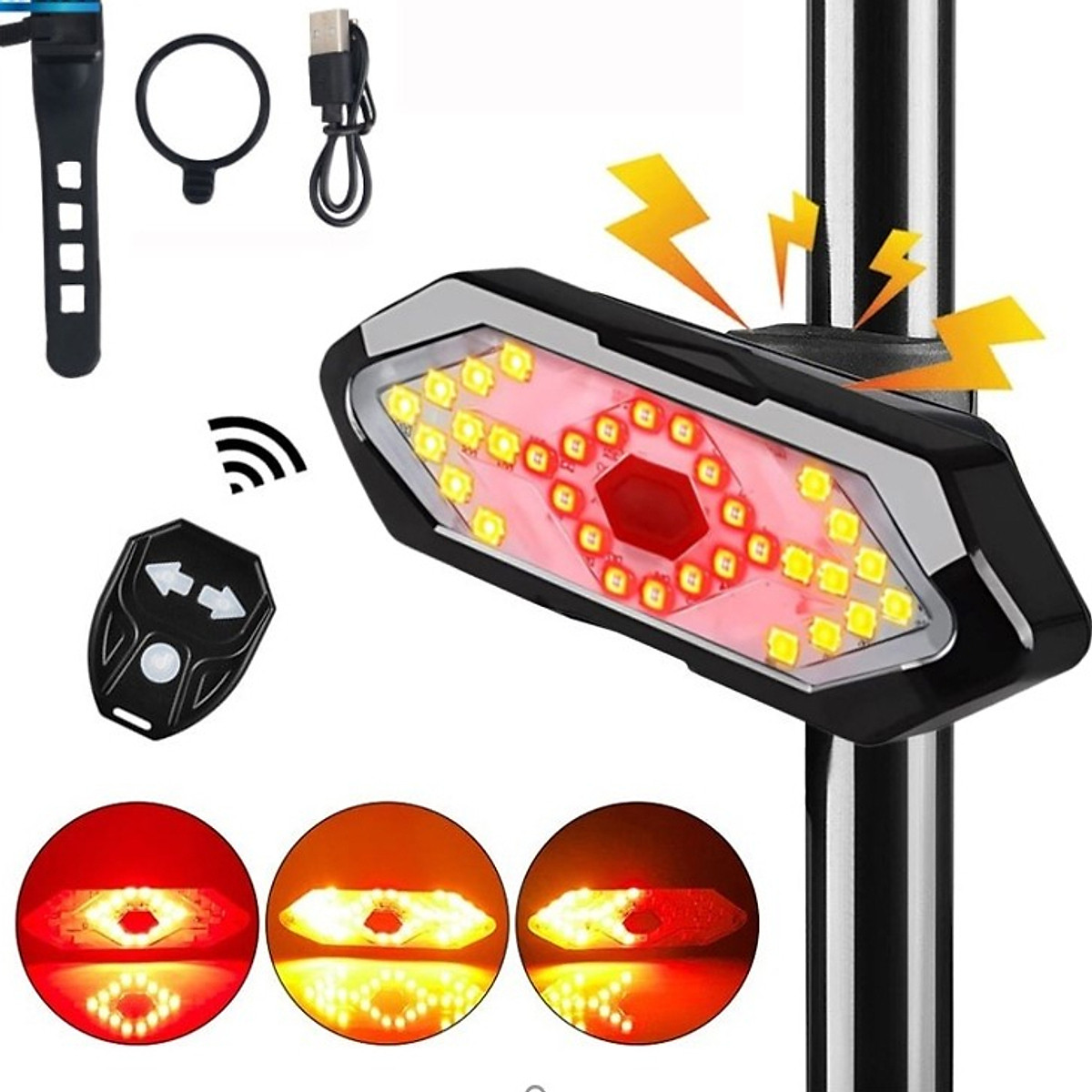 Đèn xe đạp thể thao dododios siêu sáng có còi pin sạc usb led T6 chống nước - Hàng chính hãng