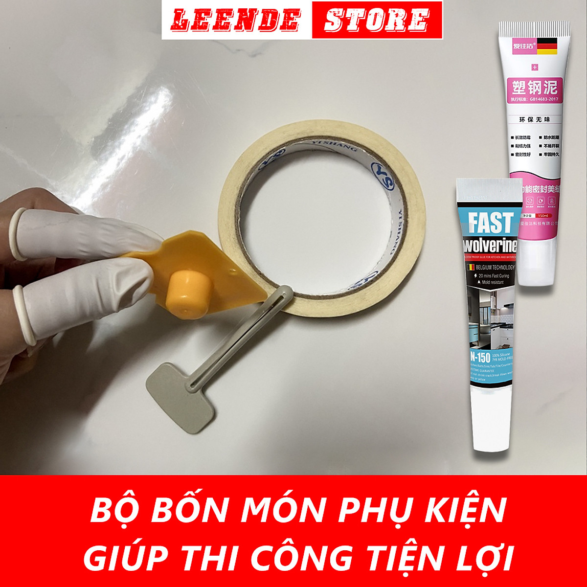 Keo miết mạch, bịt khe hở bồn rửa chén, nhà vệ sinh, khô nhanh, chống