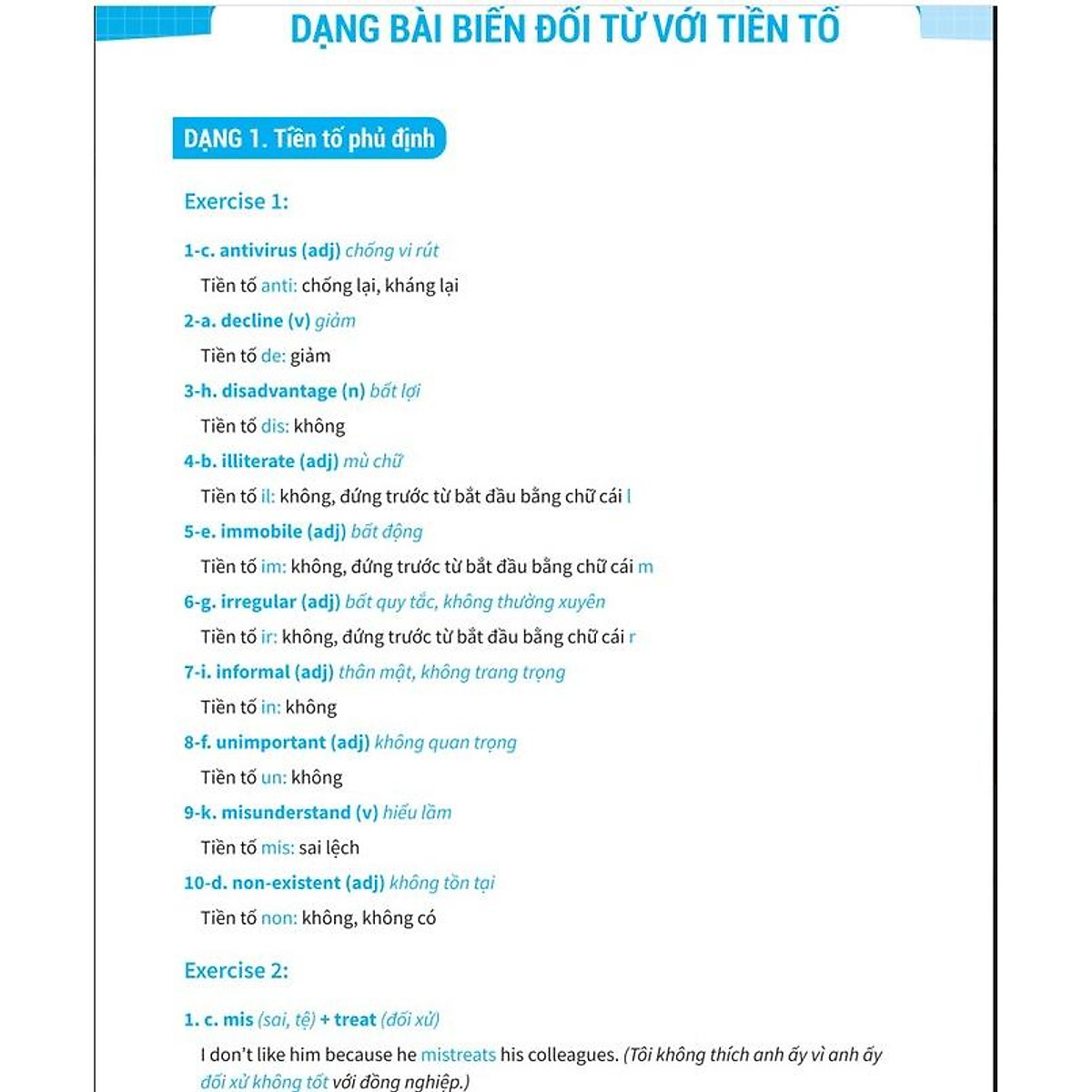 Sách Bài tập từ loại tiếng Anh (ôn thi vào lớp 10 và 10 chuyên)