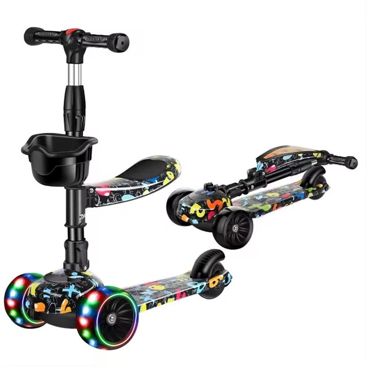 Xe Trượt Scooter Gubix Grafiti Cao Cấp 3 Bánh PU Có Đèn Led – Sản Phẩm Chính Hãng