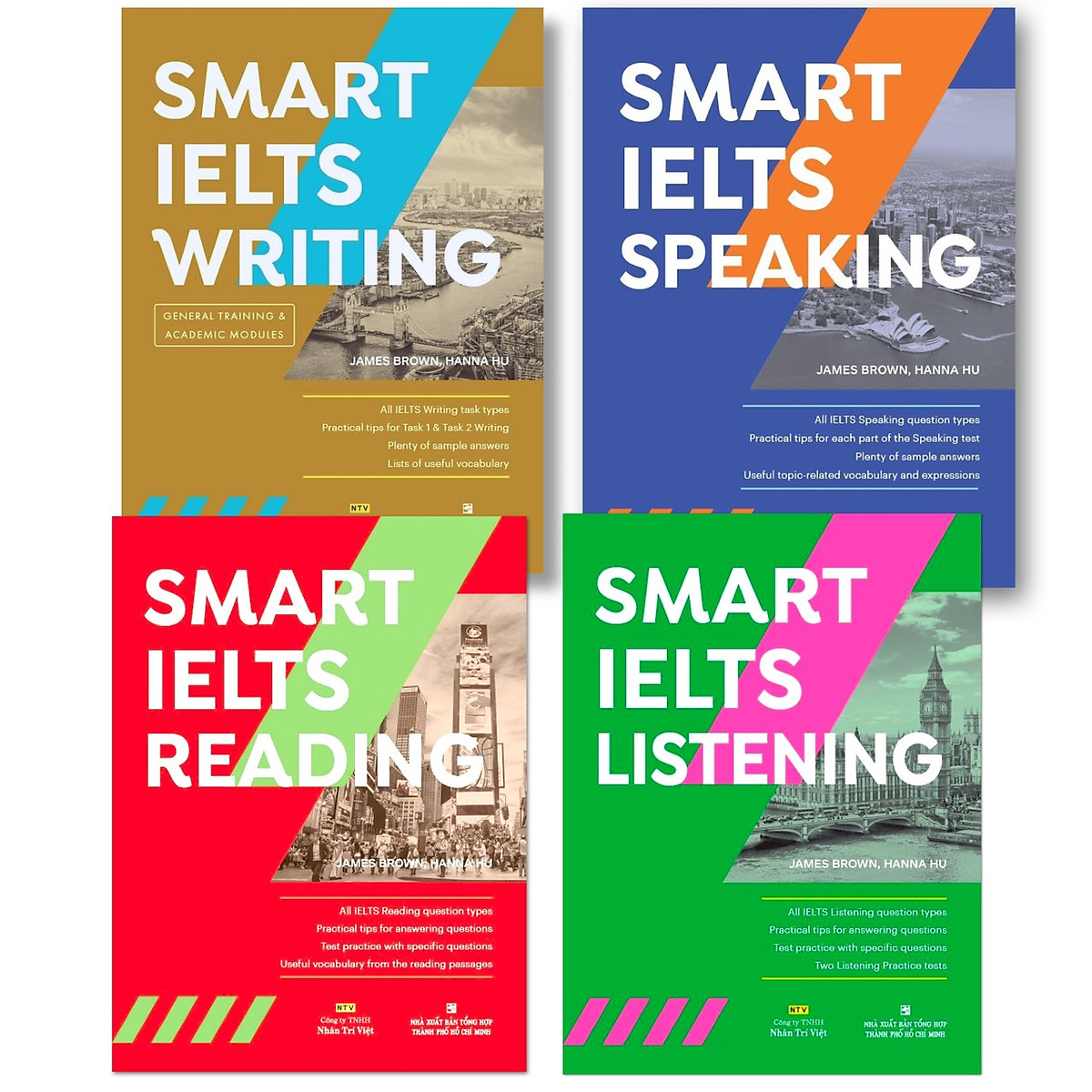 Combo Smart IELTS Writing, Smart IELTS Speaking, Smart IELTS Listening, Smart IELTS Reading