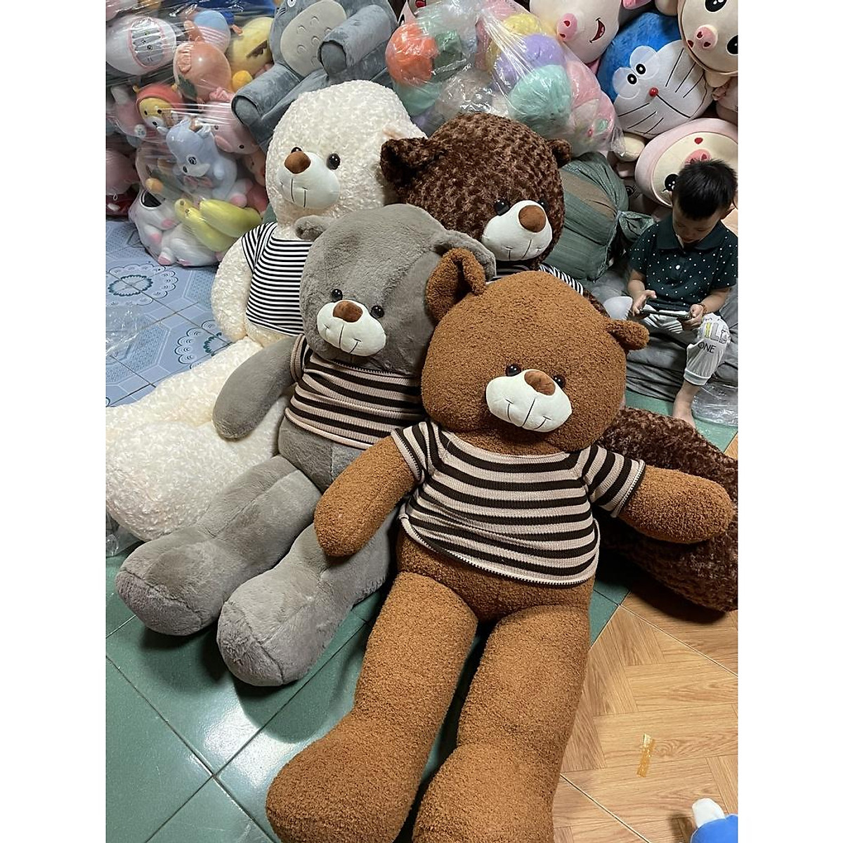 Gấu bông Teddy ̀ ̂́, gối ôm hình thú nhồi bông siêu to khổng lồ