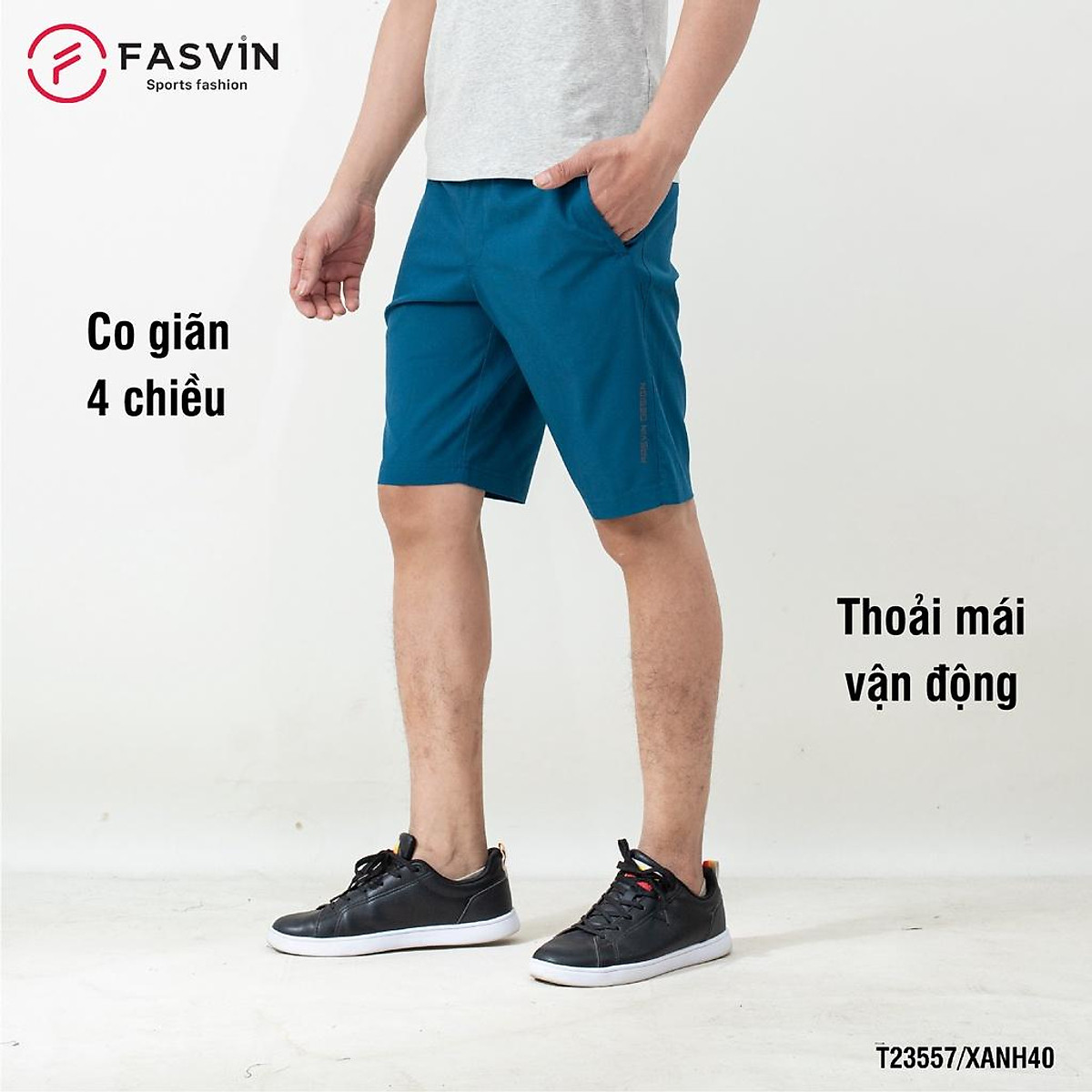 Quần Đùi Nam FASVIN dáng lửng Vải Đẹp Hàng Nhà Máy Chất Lượng Cao Thể Thao Hay Mặc Nhà T23557.HN