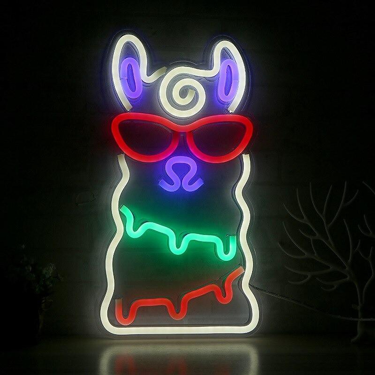 Đèn Trang Trí Led Neon Sign Lạc Đà Alpaca Tiki
