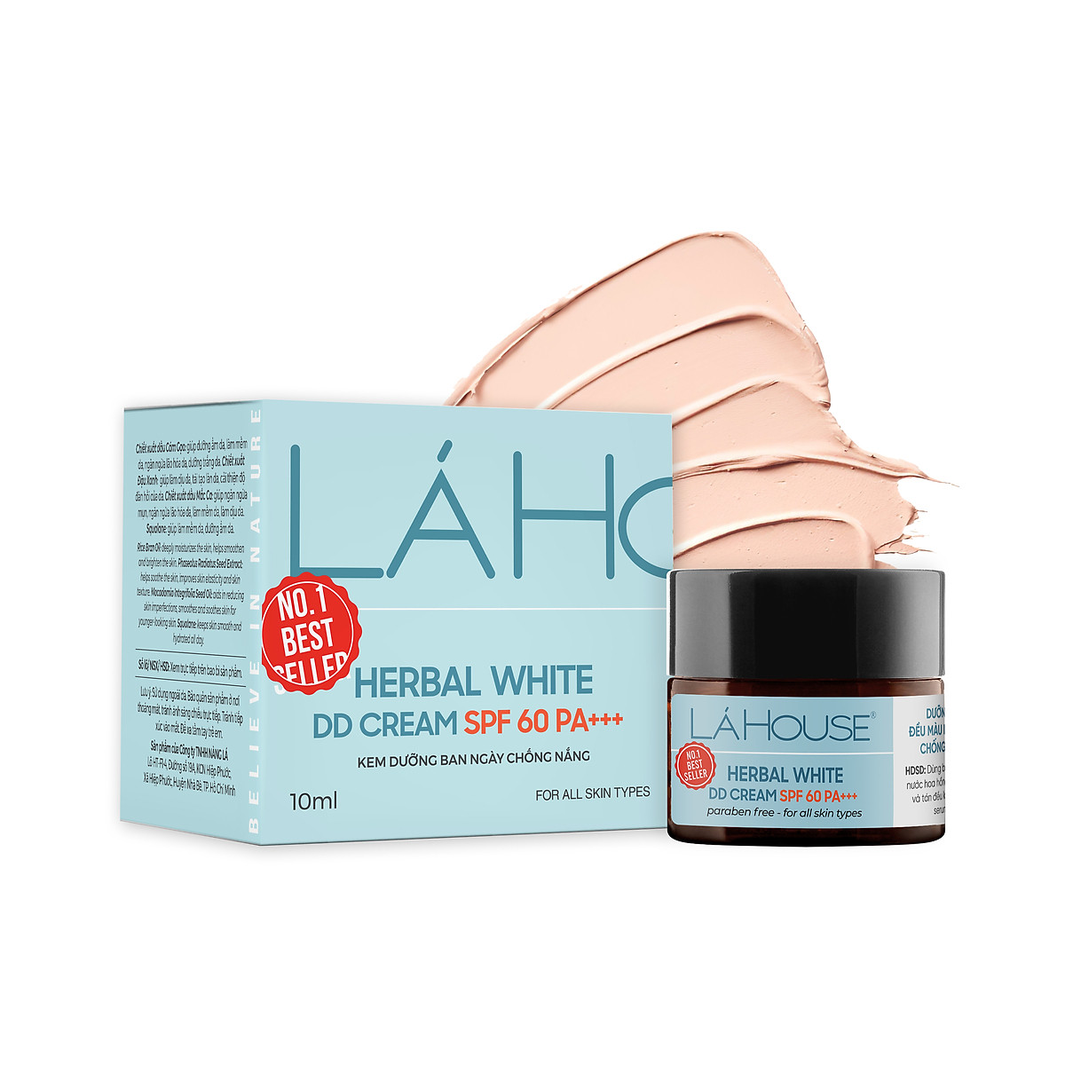 Kem dưỡng ngày trắng da, làm sáng da,làm mờ dấu hiệu lão hóa da Lá House Herbal White DD Cream SPF 60PA+++ 10ml/30ml