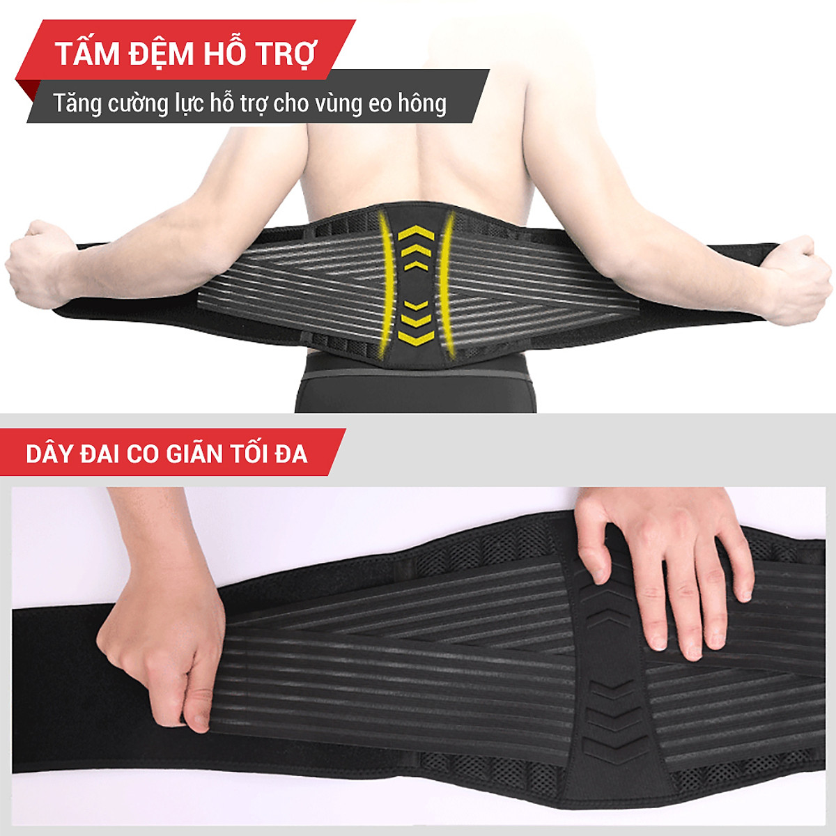 Đai lưng tập gym,đai bảo vệ cột sống chống đau lưng 2 dây nén GoodFit GF722WS