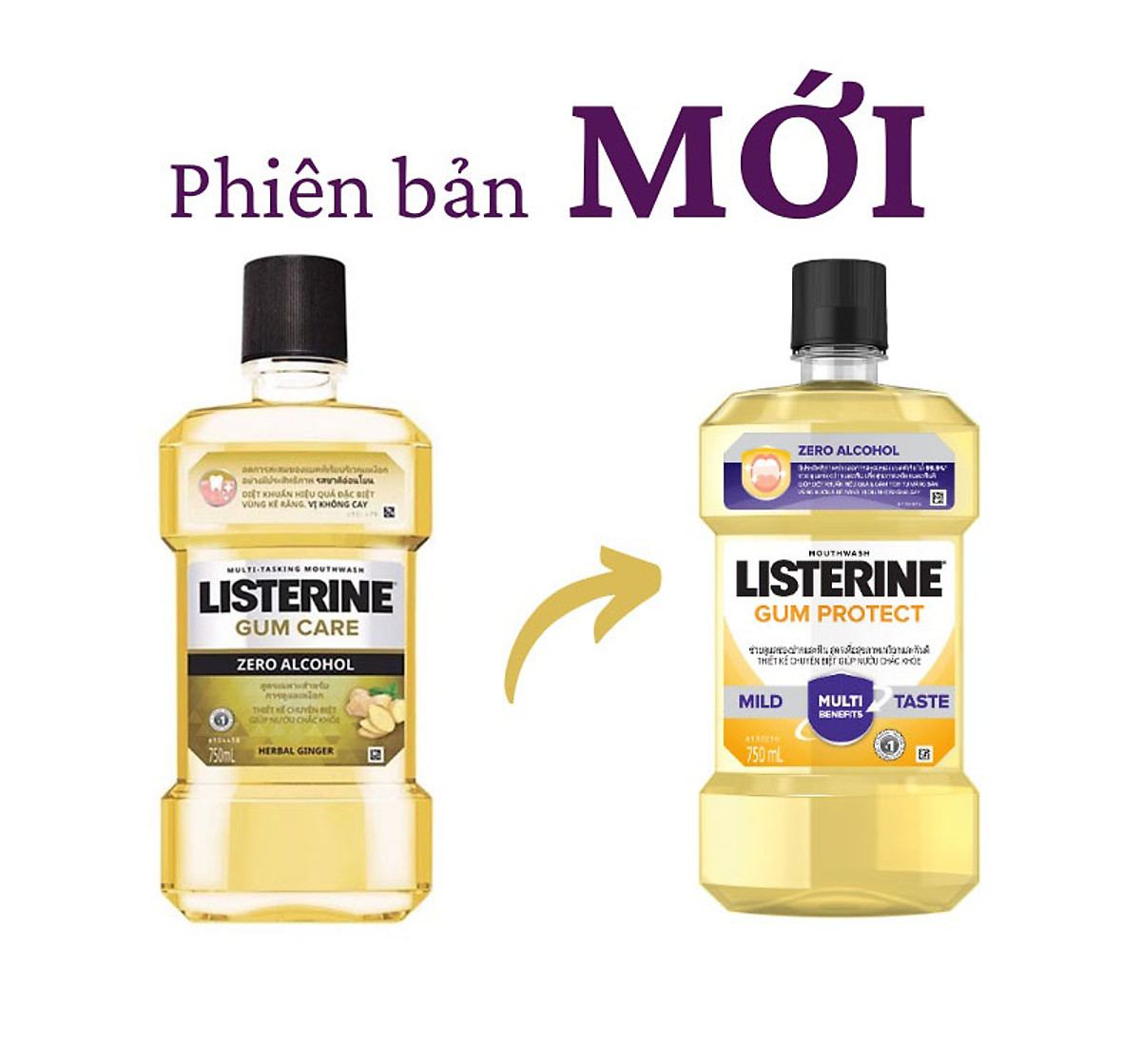 Nước Súc Miệng Listerine Gum Care Giúp Nướu Chắc Khỏe Vị Gừng Thảo Mộc 750ml