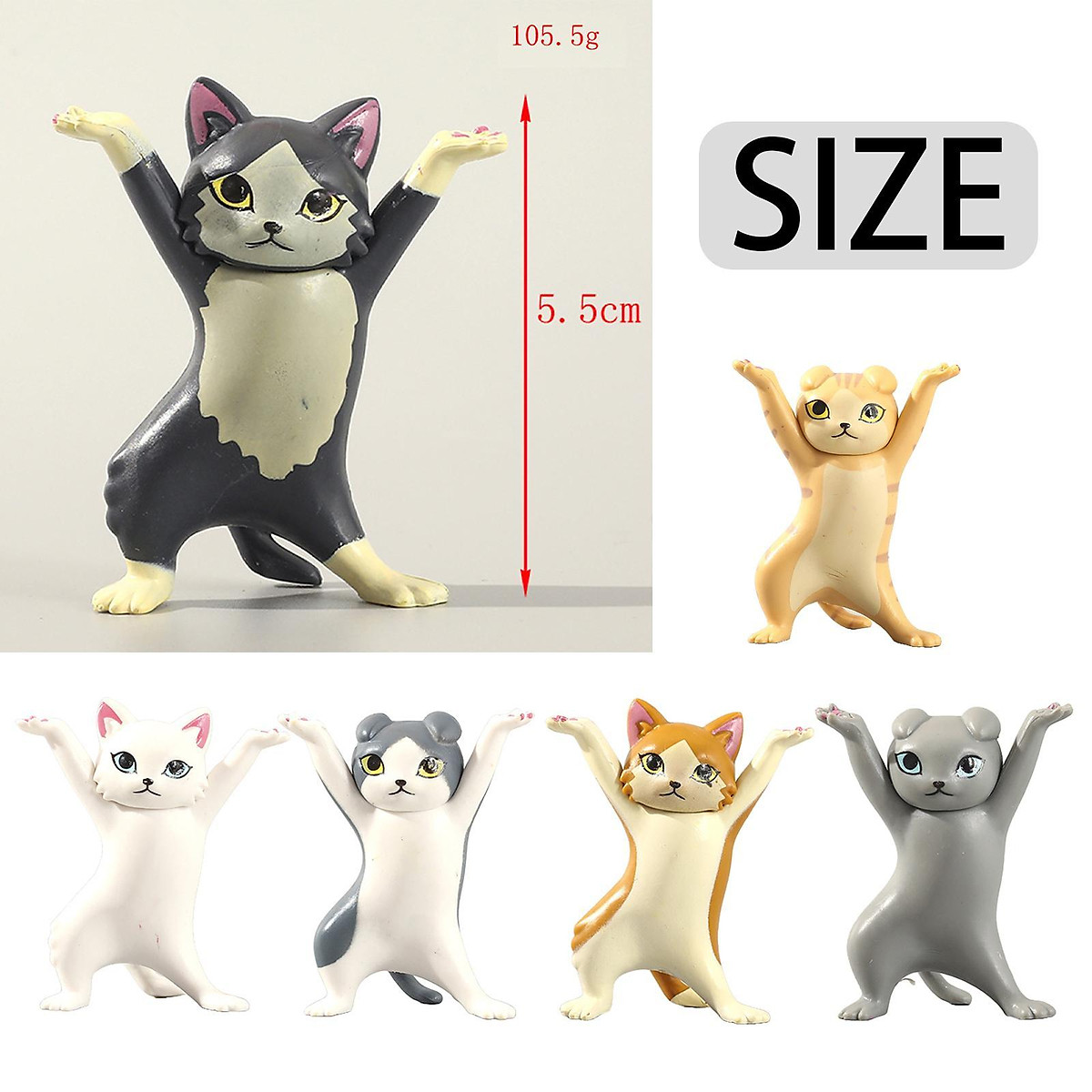 Dancing Cute Cats Dance Figure Action Toys Tabletop Sculpture ...