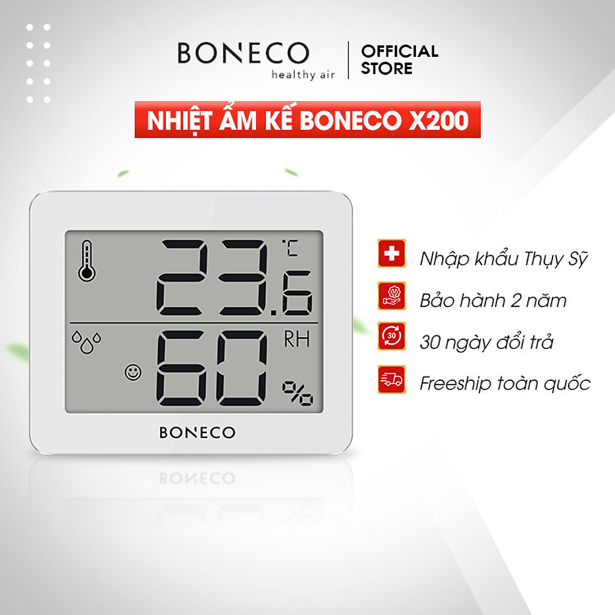 Nhiệt ẩm kế BONECO X200 (Nhập khẩu Thụy Sĩ)