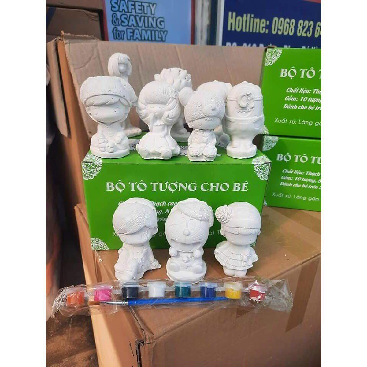 Bộ Tô Tượng 10 Hình Cho Bé Yêu Tặng Kèm Bút, Màu - Tượng