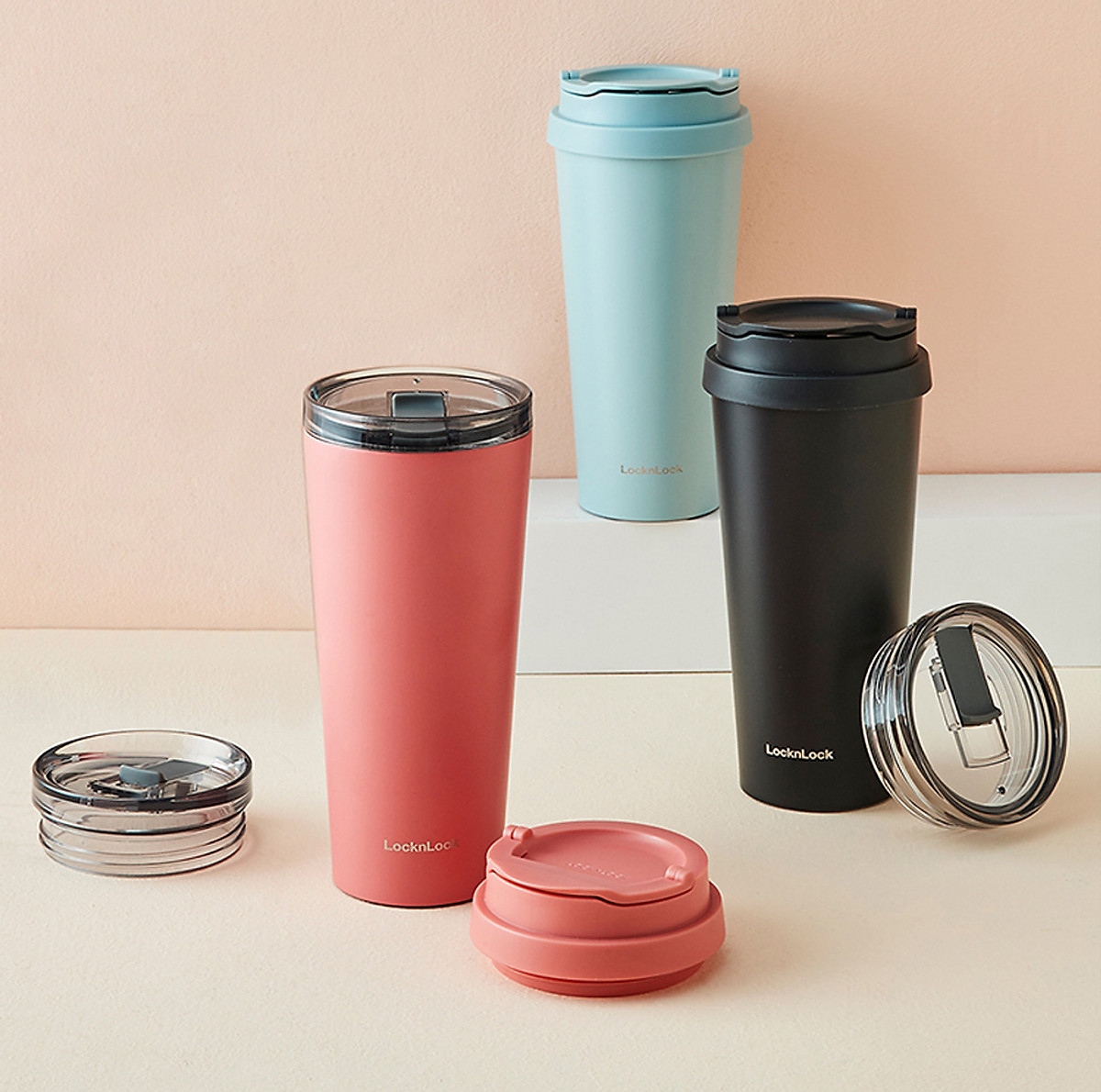 Bình giữ nhiệt LocknLock có 2 nắp thay thế New Clip Tumbler 540ml LHC4279