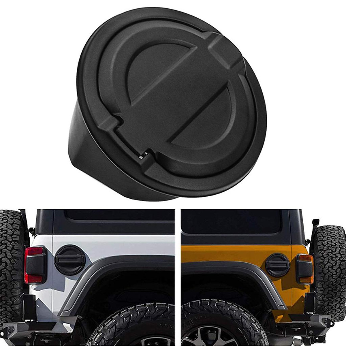 Mua Black Metal + ABS Fuel Door Gas Cap Lid Cover For Jeep Wrangler JL  2018-2019 tại Magideal2