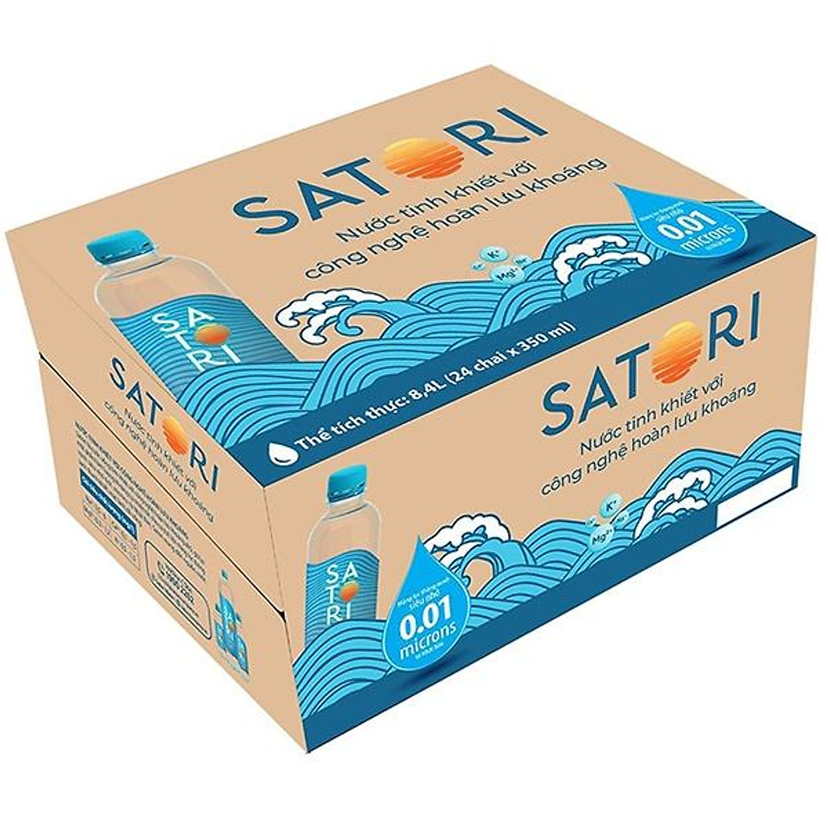 Thùng 24 Chai Nước Tinh Khiết Hoàn Lưu Khoáng SATORI (350ml/chai)