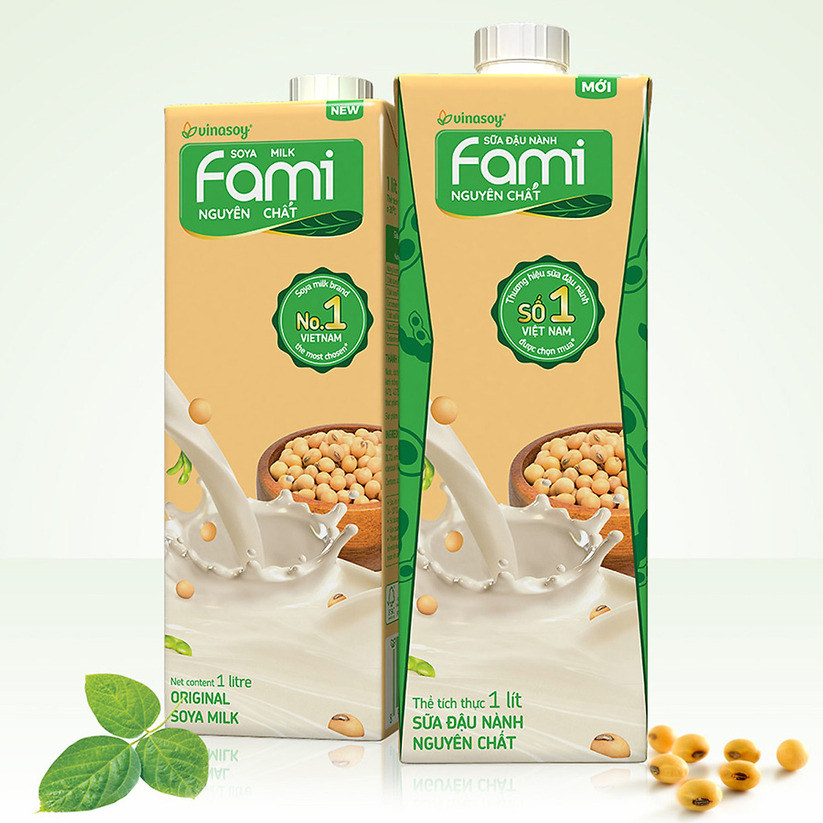 Thùng 10 Hộp Sữa Đậu Nành Fami Nguyên Chất (1 lít / Hộp)