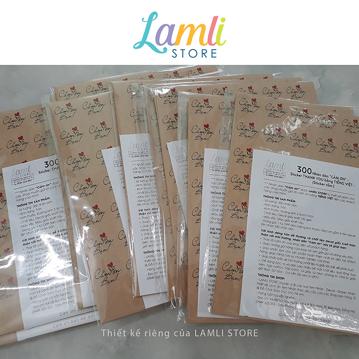 LAMLI STORE THIẾT KẾ] 300 Nhãn dán CẢM ƠN, Sticker Thank you TIẾNG ...