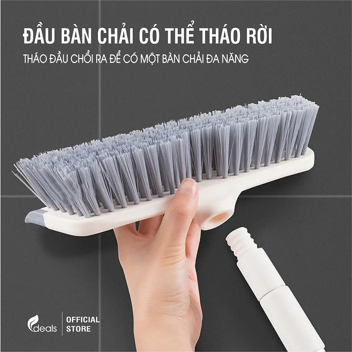 Cây Chà Sàn Nhà Tắm Đa Năng 2 trong 1 ECODEALS - Cọ sàn và gạt nước, cán tăng giảm chiều dài linh hoạt