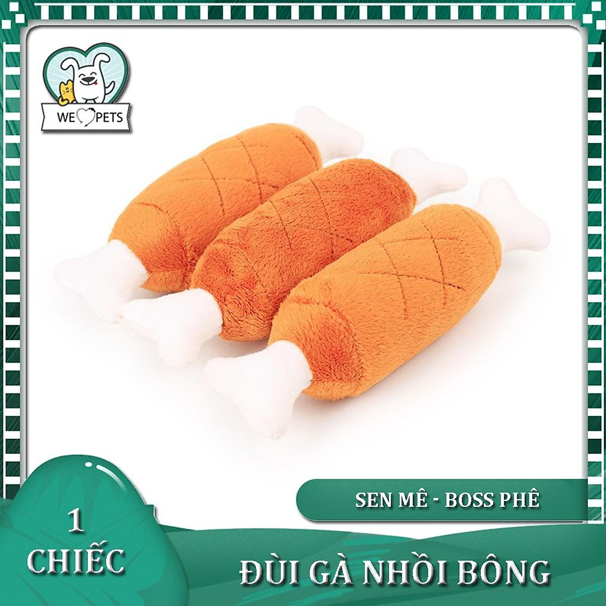 Đùi gà Nhồi Bông - ĐỒ CHƠI CHÓ MÈO THÚ CƯNG - Đồ chơi cho chó