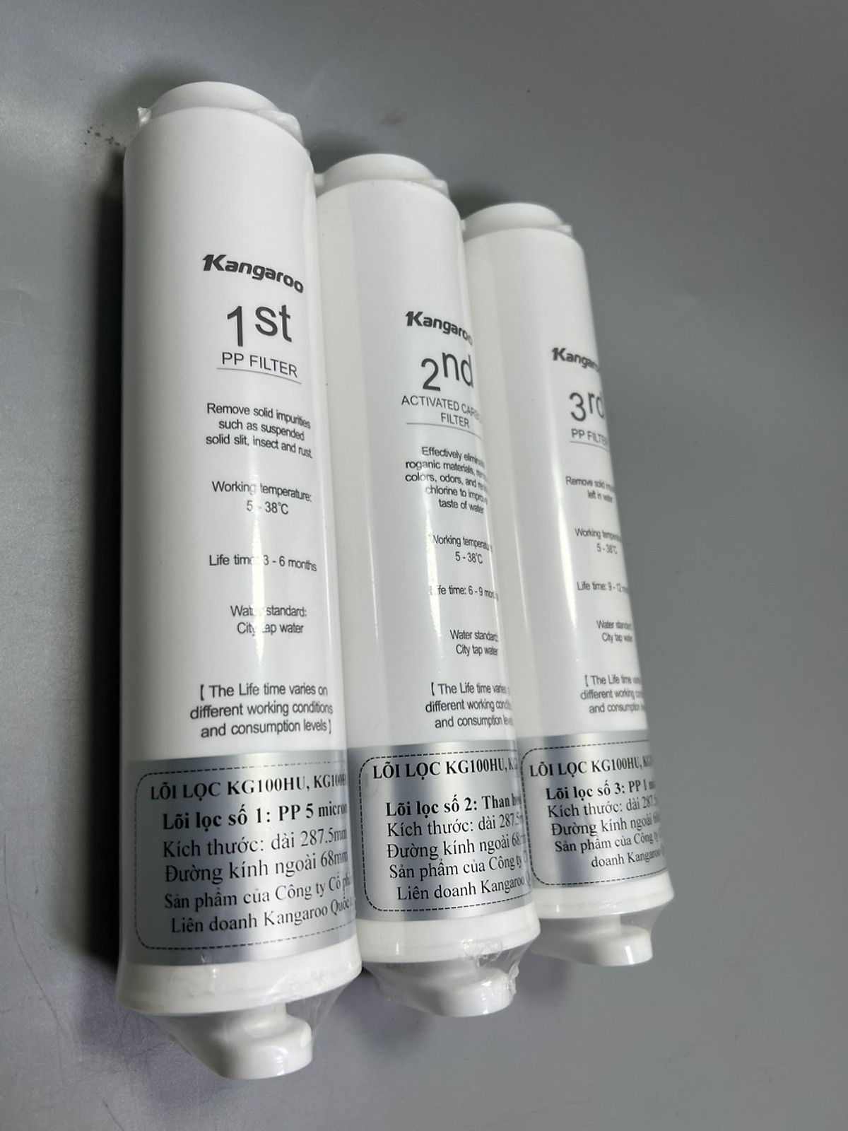 Bộ Lõi lọc 123 KG100HU, KG100HU+ dành cho các máy Kangaroo KG100HU, KG100HU+, KG100MED, KG100EED, KG-Y1MED- Hàng chính hãng