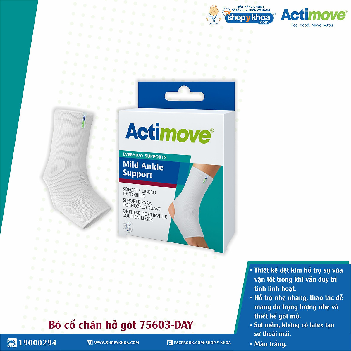 Bó cổ chân hở gót 75603-DAY Actimove Mild Ankle Support - Phụ kiện ...