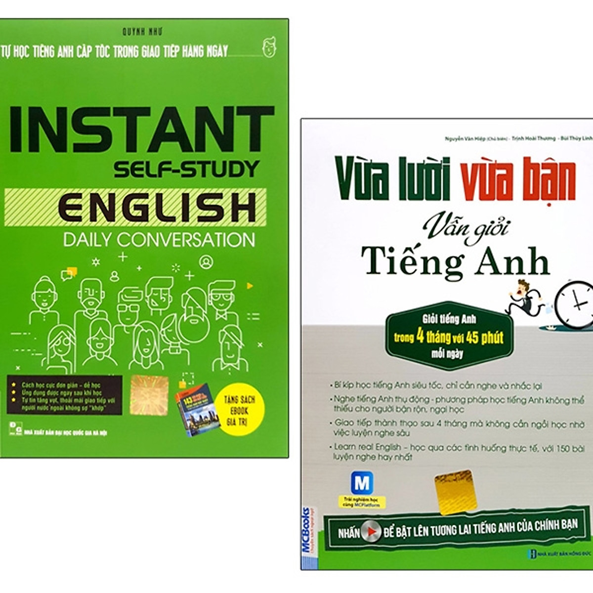 Bộ Sách Vừa Lười Vừa Bận + Tiếng Anh Giao Tiếp Hàng Ngày (Bộ 2 Cuốn)