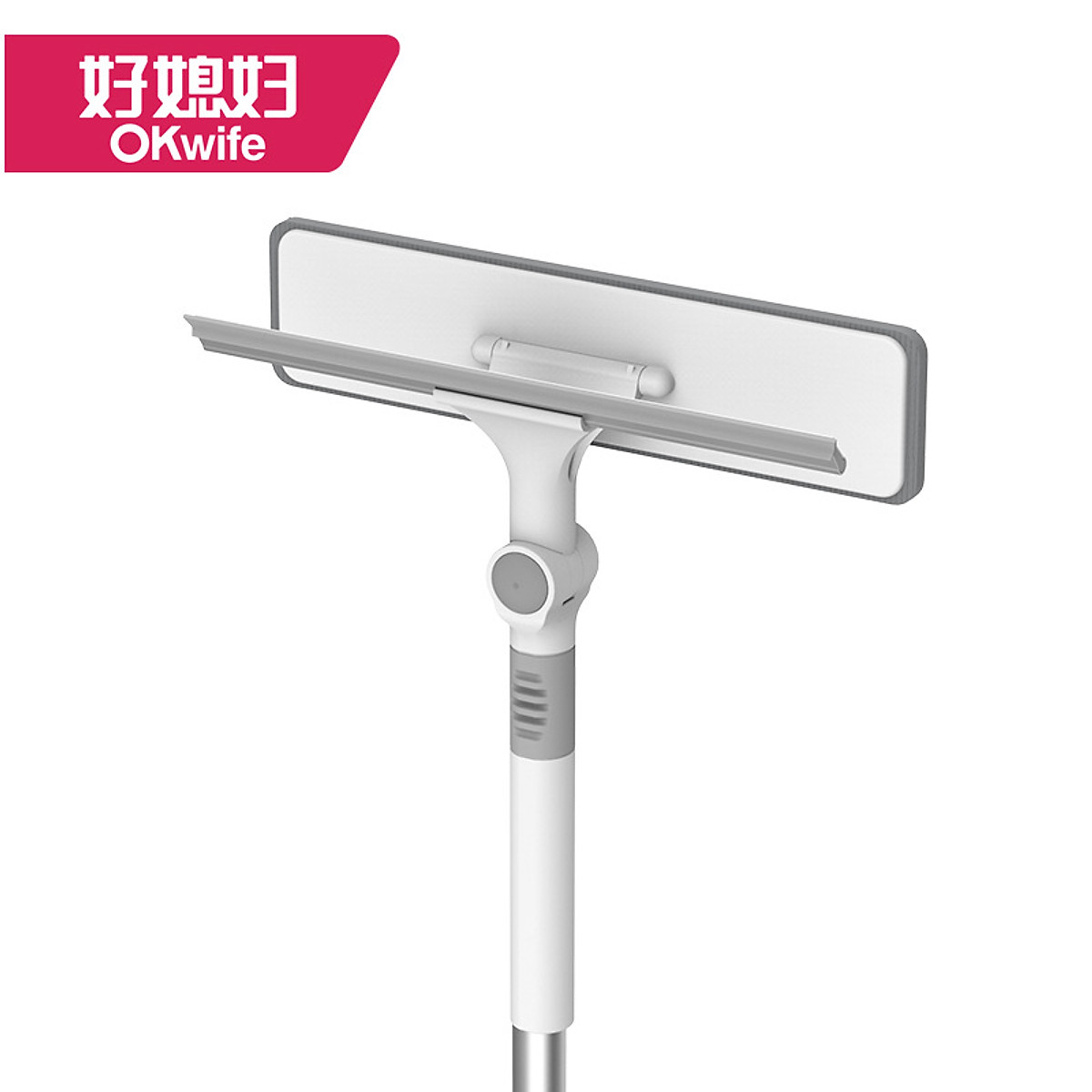 Cây Lau Kính Thông Minh OKwife AGW-6200 - Chổi Gạt Kính Lau Kính Đa Năng 2 Trong 1, Dụng Cụ Lau Kính Cán Dài