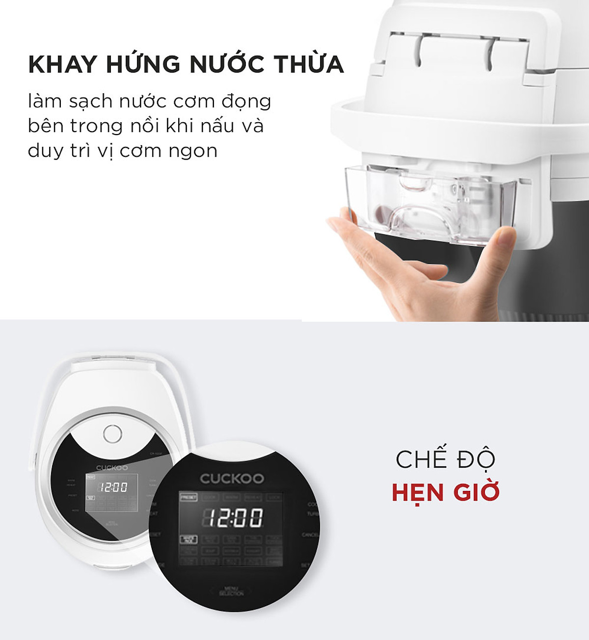 Nồi cơm điện tử Cuckoo 1.8L CR-1020F - Lòng nồi chống dính - Nhiều chế độ nấu ăn - Tiết kiệm điện - Hàng chính hãng